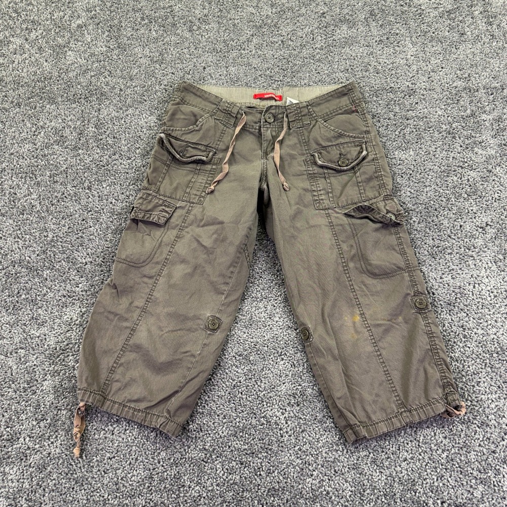 Unionbay Capri Pants Womens 1 Gray Cargo